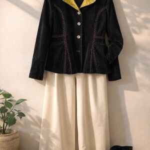 Black Corduroy Blazer Jacket Indigo Store Japanese Boutique Size M